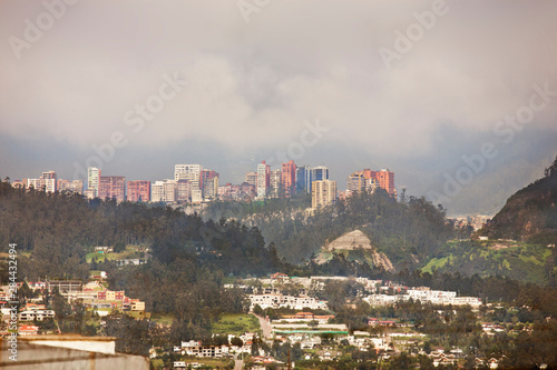 Ecuador, Quito. Partial overview of city skyline.