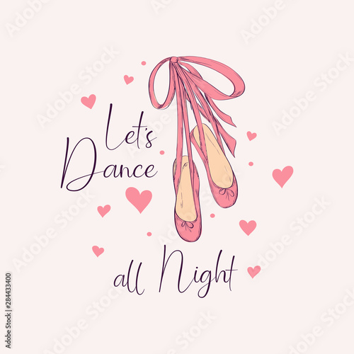 Pointe shoes little ballerina card