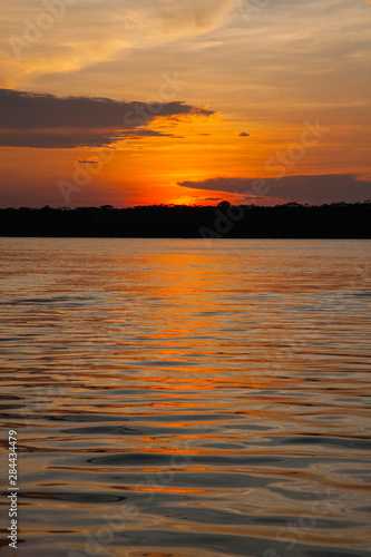 In the Amazon Basin of Peru, this is a sunset on the Ucayali River.