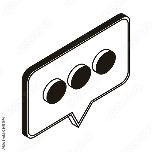 silhouette of speech bubble of online chatting on white background