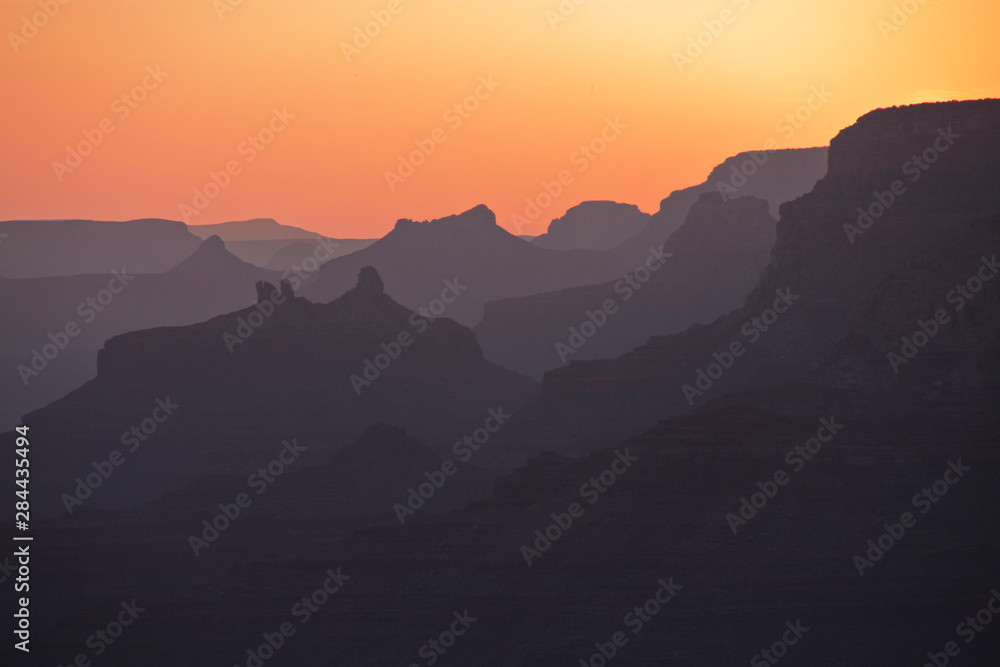 USA, Arizona, Grand Canyon, Colorado River, Float Trip, Desert View, Sunset