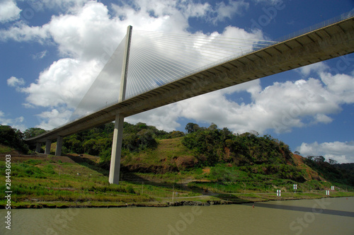 Central America, Panama, Panama Canal. Bridge near Pedro Miguel Lock.