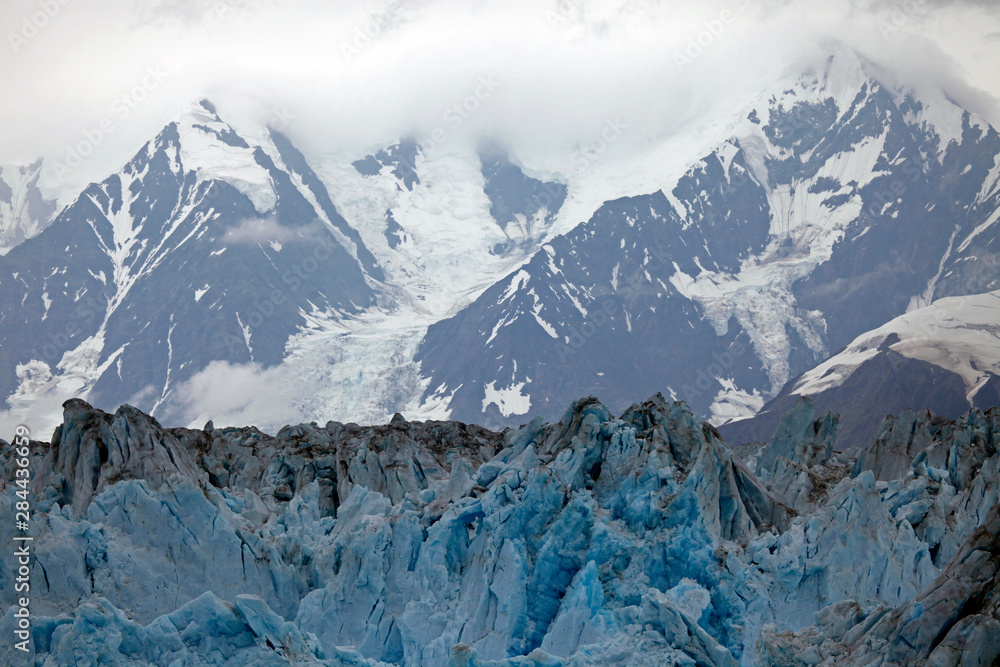 USA, Alaska. Hubbard Glacier, an advancing tidewater glacier popular for viewing from cruiseships.