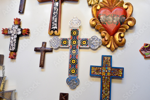 USA, Arizona, Sedona. Selection of religious crosses for sale