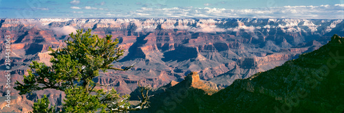 USA, Arizona, Grand Canyon NP. The North Rim, almost 1000 feet higher, is seen from Yaki Point, Grand Canyon NP, Arizona, a World Heritage Site.
