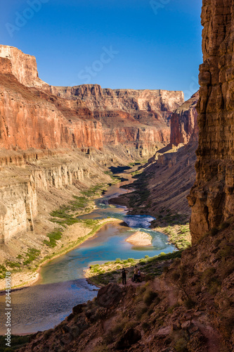 View from the Anasazi ruins. Nankoweap Granaries. Colorado River. Grand Canyon. Arizona. USA.