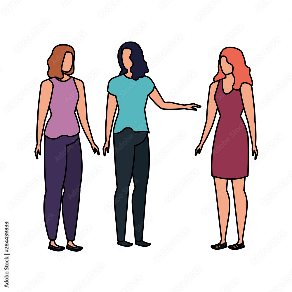 Fototapeta premium beautiful and young women characters