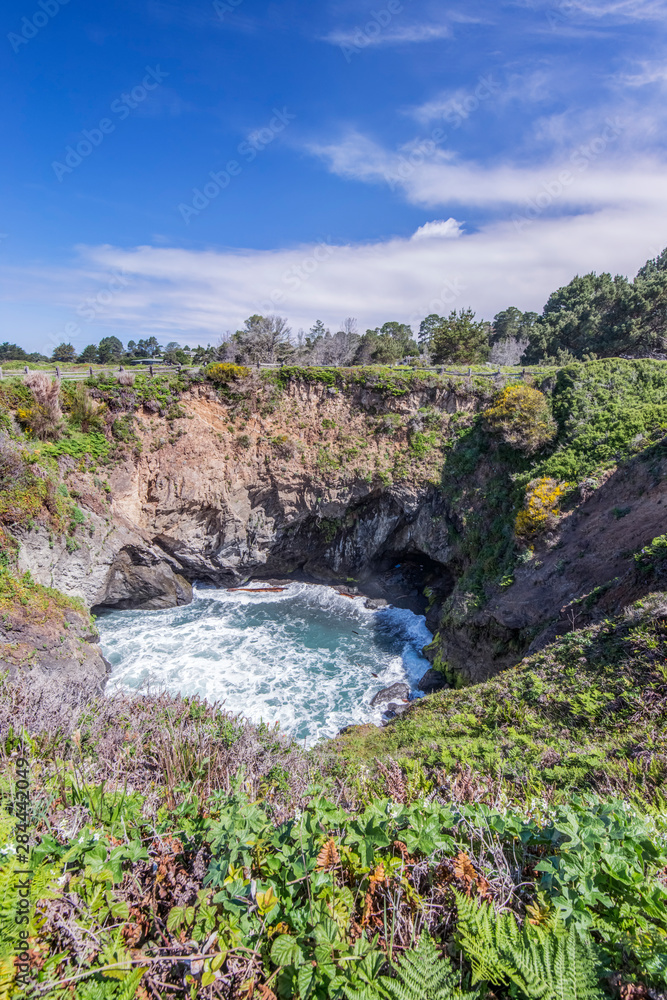 USA, California, Mendocino County, Russian Gulch State Park, Devils Punchbowl