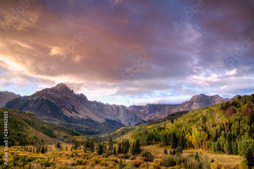 USA, Colorado, Mount Sneffels. Mountain landscape in autumn. 
