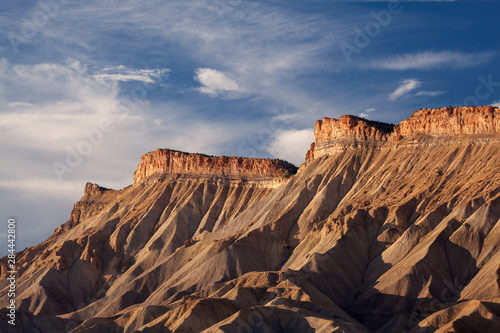 USA, Colorado, Grand Junction. Eroded mud hills.  photo
