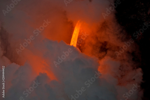 Kilauea volcano, Big Island, Hawaii. A rare lava flow formation called a fire hose