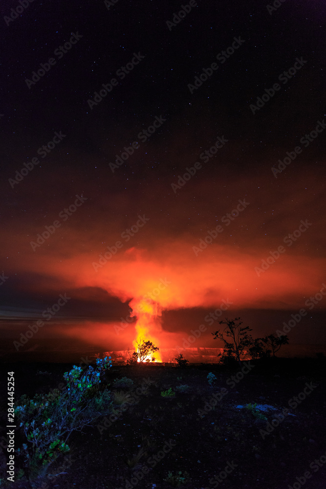 Kilauea Overlook near Jagger Museum, viewing one of the world's most active volcanoes, Hawaii Volcanoes National Park, Big Island, Hawaii, USA