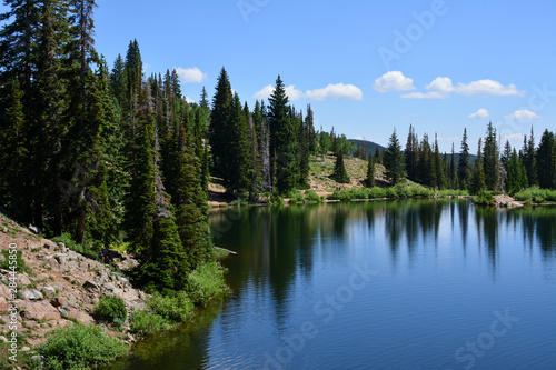 Bloods lake in the rocky mountains surrounding Park City  Utah.