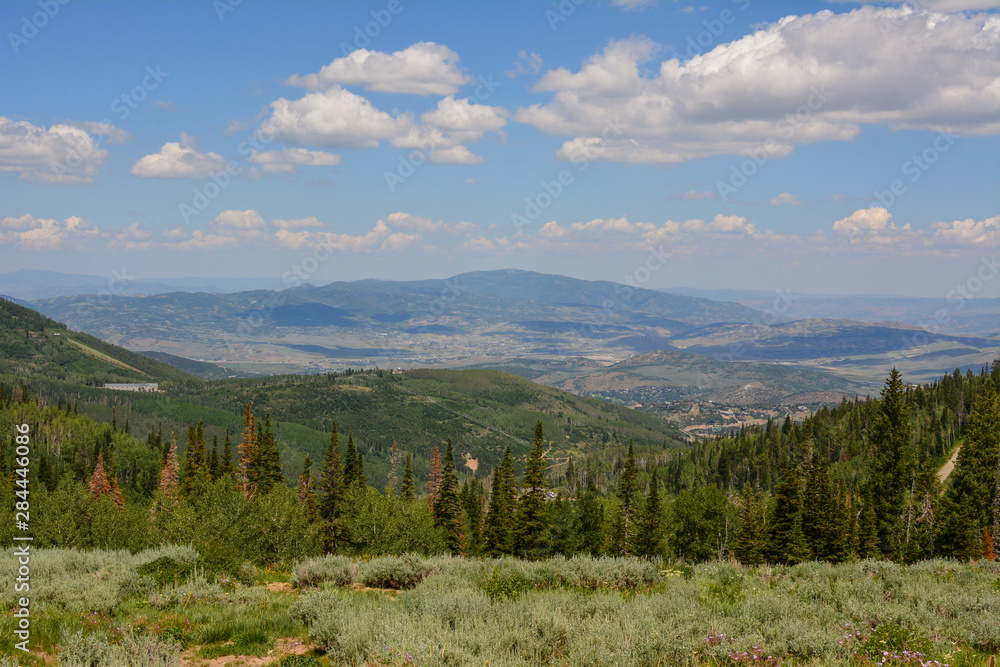View of Park City, Utah from the mountaintop.