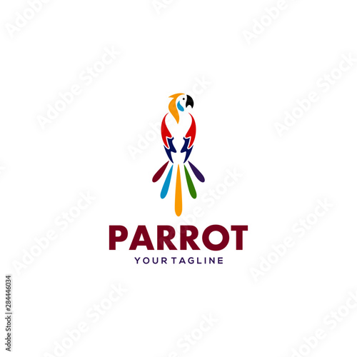 Parrot Logo Design Vector Stock