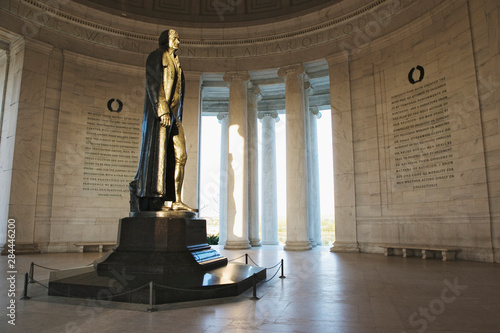 USA, Washington, D.C. Thomas Jefferson statue inside Jefferson Memorial.  photo