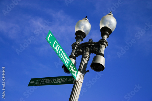 USA, Washington, D.C. Close-up of historic Pennsylvania Ave. street sign.  photo