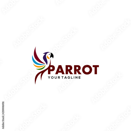 Parrot Logo Design Vector Stock