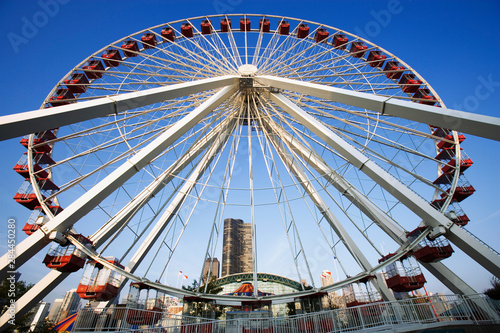 Illinois, Chicago. Ferris Wheel at Navy Pier. 
