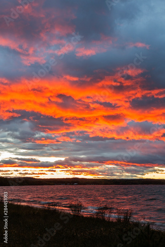 Michigan, Munising, Lake Superior at sunset
