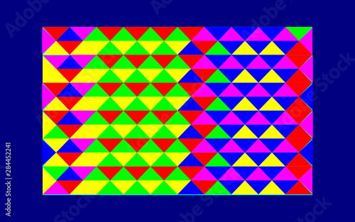 multi coolors triange on dark blue background
