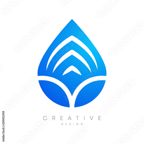 The design of the falling water hatch logo with a unique and modern shape.