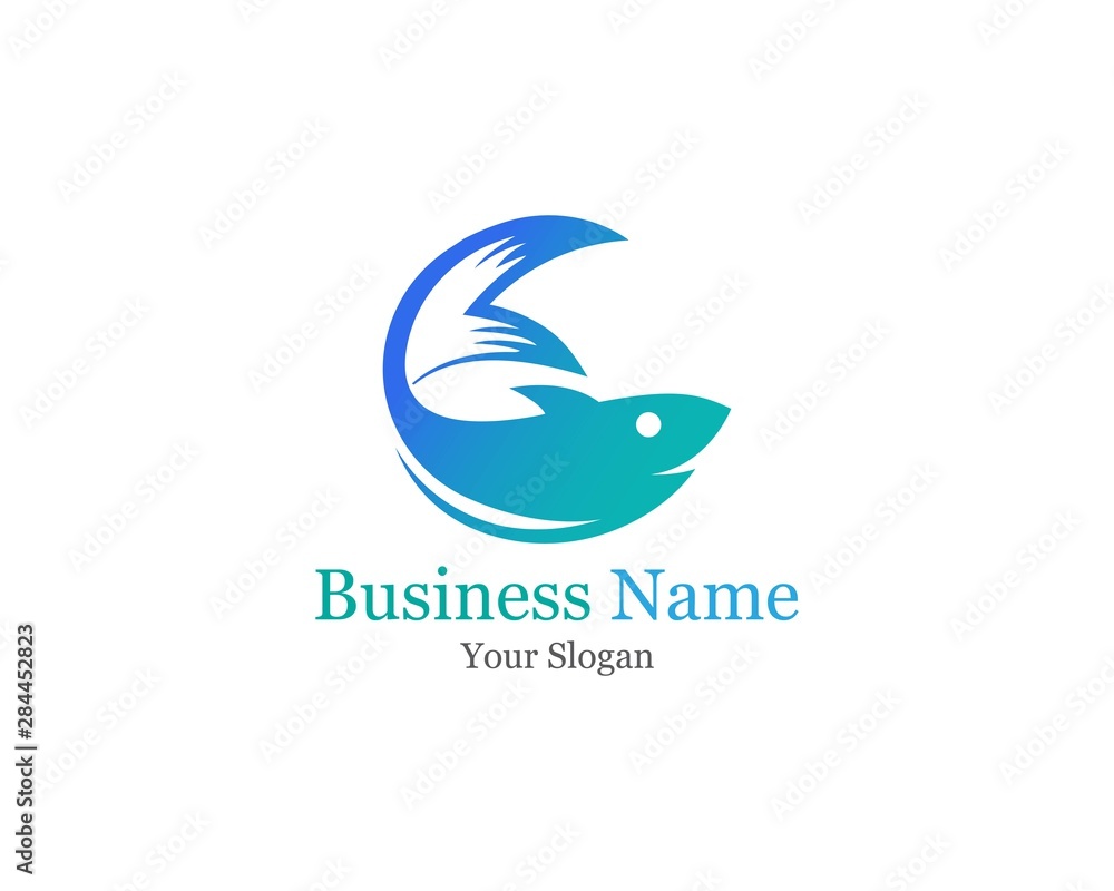 Fish icon logo template Creative vector symbol of fishing club Fish icon logo template Creative vector symbol of fishing club