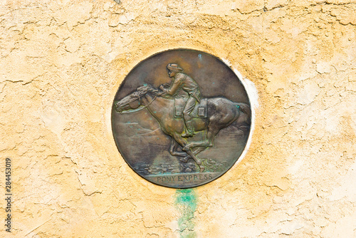 USA, Nebraska, Bayard, Historic Monument at Site of Ficklin Springs Pony Express Station and Old Coad Ranch photo