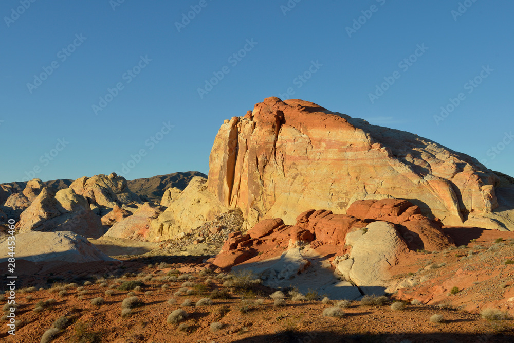 USA, Nevada. Valley of Fire State Park. White domes formation