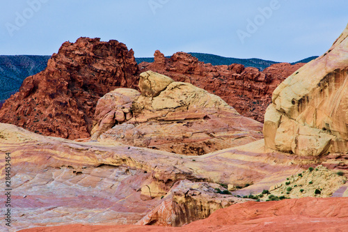 Rocky landscape White Domes Trail, Valley of Fire State Park, Nevada, USA.