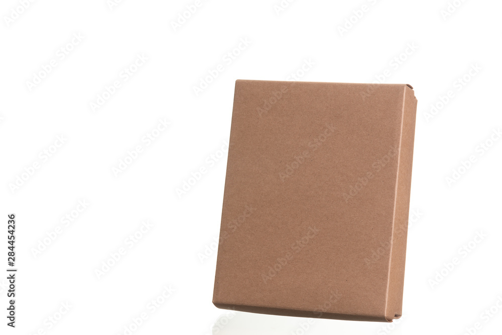 cardboard box for parcels from сraft isolated on white background cardboard box for parcels from сraft isolated on white background