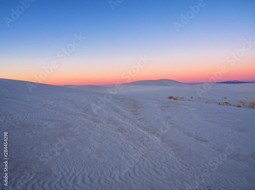 USA  New Mexico  White Sands National Monument  Sand Dune Patterns at Sunset