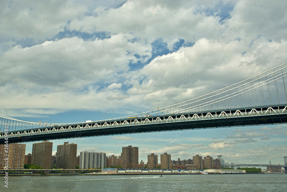 USA, NY, Brooklyn. Manhattan bridge seen from DUMBO