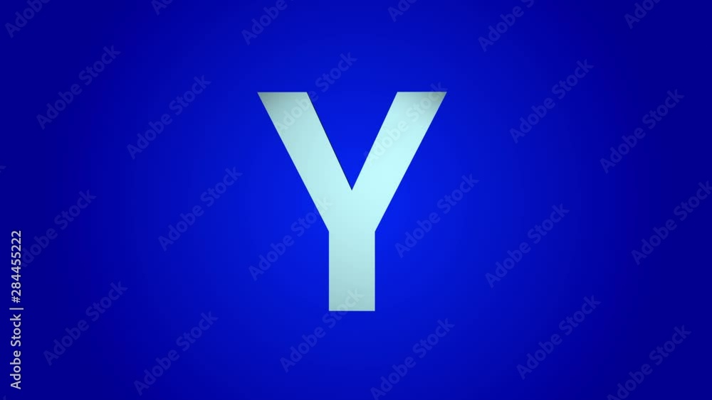 Y letter 3D rotation on a blue background Alphabet Y letter 3D rotation on a blue background Alphabet