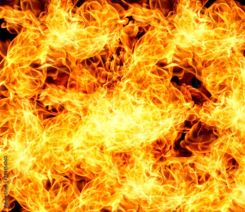 Fire flames collection isolated black background