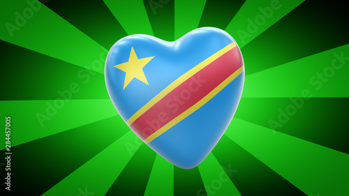 Free Download Flag of Democratic Republic of the Congo in green background. 3D Illustration. - GFXLoad