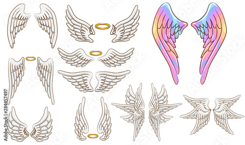 angel wing vector set graphic clipart design