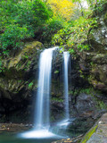 Tennessee, Great Smoky Mountains National Park, Roaring Fork Motor Nature Trail, Grotto Falls