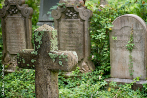 Gravestones at an Old church graveyard. Charleston, South Carolina, USA