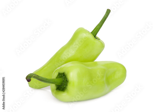 geen chili pepper or capsicum isolated on white background