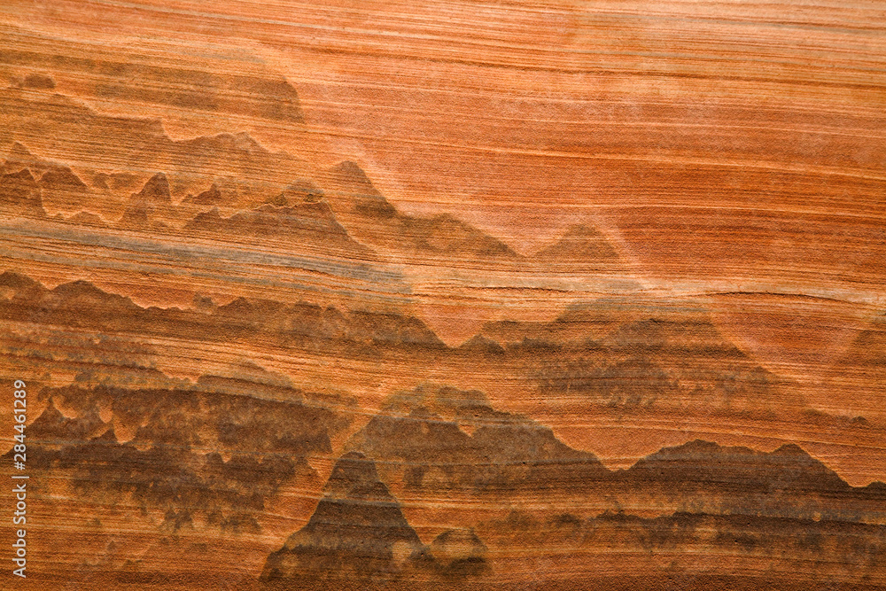 USA, Utah. Desert varnish stain on sandstone wall. Credit as: Don Paulson / Jaynes Gallery / DanitaDelimont.com