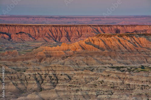 Sunrise, Pinnacles Overlook, Badlands National Park, South Dakota, USA