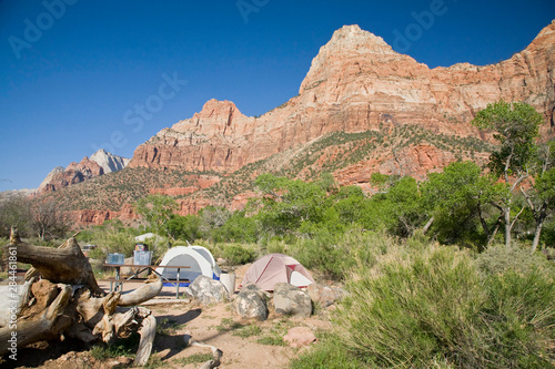 UT, Zion National Park, Tent camping at South Campground photo