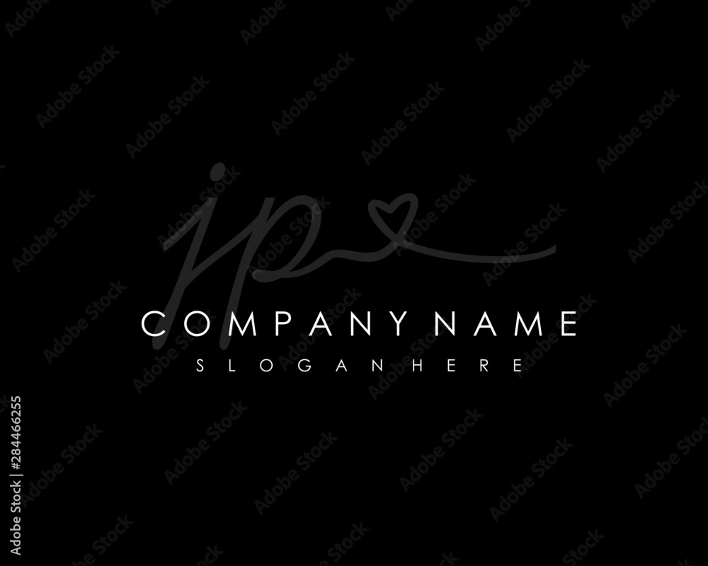 JP Initial handwriting logo vector JP Initial handwriting logo vector