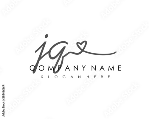 JQ Initial handwriting logo vector