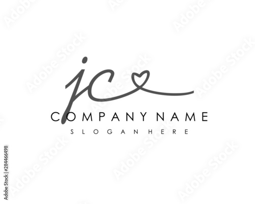JC Initial handwriting logo vector
