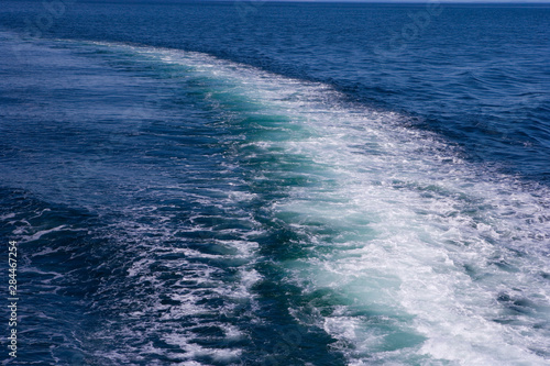 NA, USA, Washington, Strait of Juan de Fuca, boat wake 