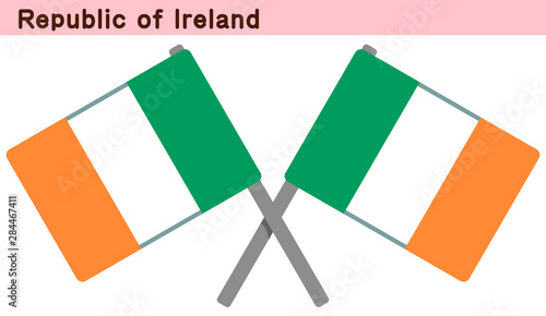 交差したアイルランドの国旗