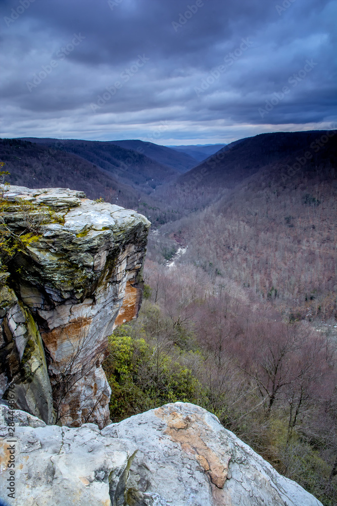 USA, West Virginia, Blackwater Falls State Park. Landscape from Lindy Point at sunset. Credit as: Jay O'Brien / Jaynes Gallery / DanitaDelimont.com