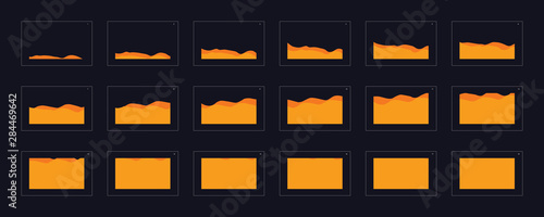 Animation transitions effect. Sprite Sheet of transitions. Ready frame by frame animation for games, cartoon or animation. yellow color scene transition effect.  Animation transitions effect 22